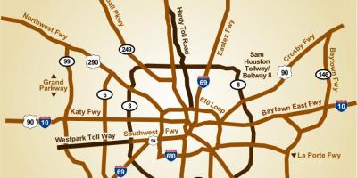 Mapa de carreteres de Houston