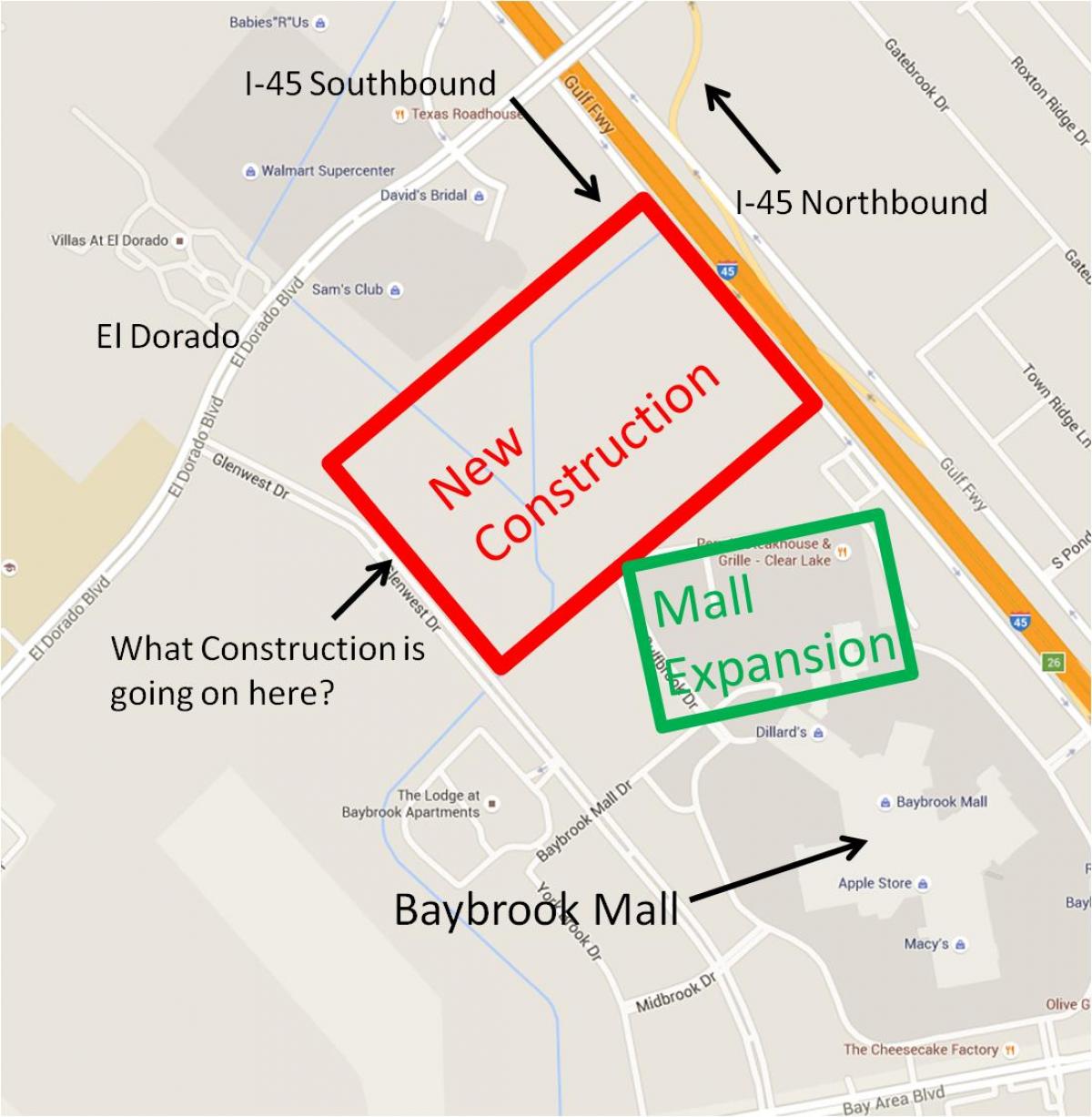mapa de Baybrook centre comercial