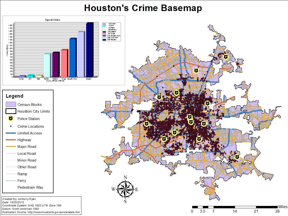 Houston taxa de criminalitat mapa