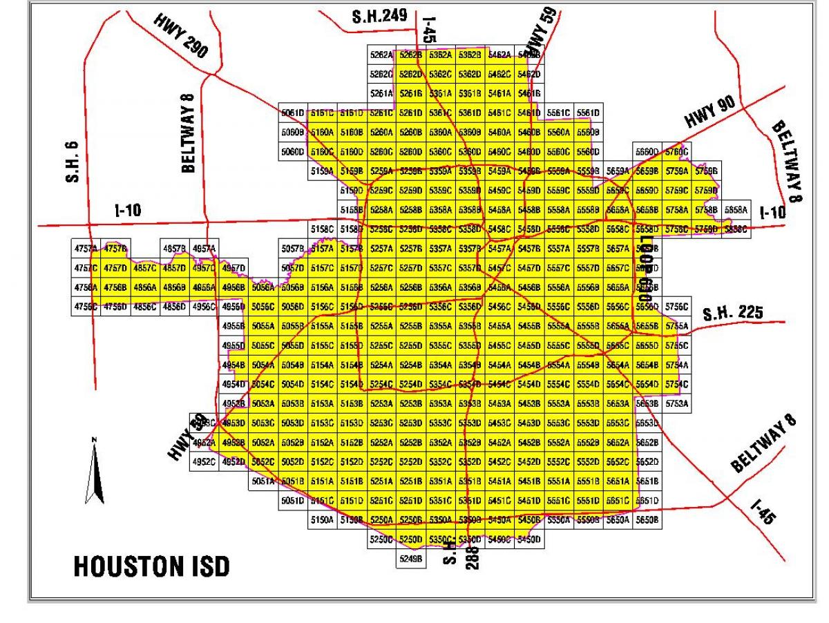 Houston zona escolar del districte mapa