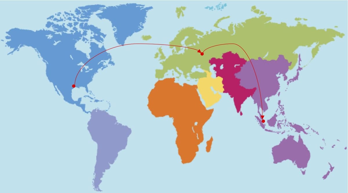 Houston en el mapa del món