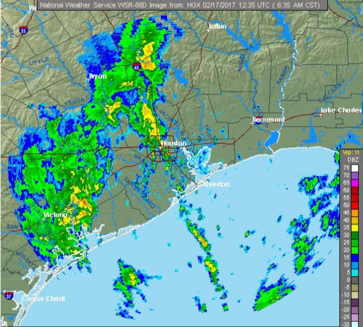 pluja mapa de Houston