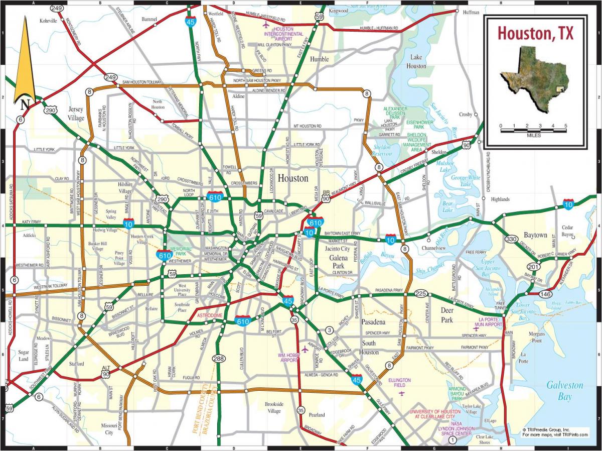 Houston, a texas mapa