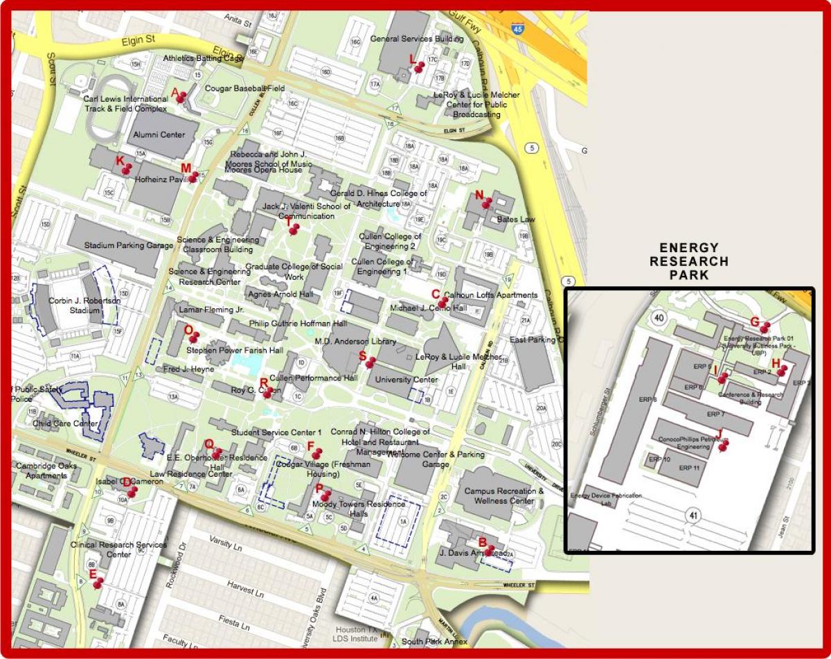 mapa de la universitat de Houston