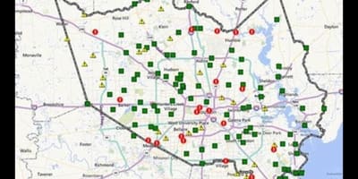 Mapa d'àrees inundables en Houston