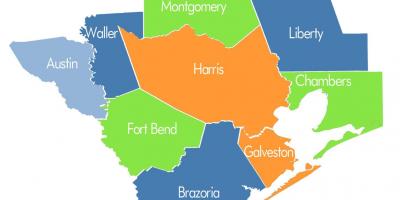 Comtat mapa de Houston