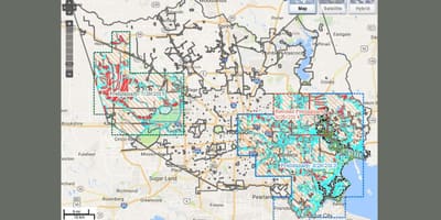 Mapa de les inundacions a Houston