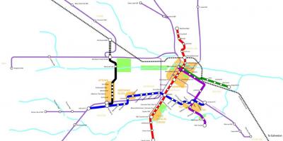 Metro ferrocarril Houston mapa