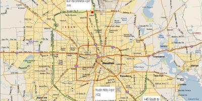 Mapa de Houston àrea metropolitana