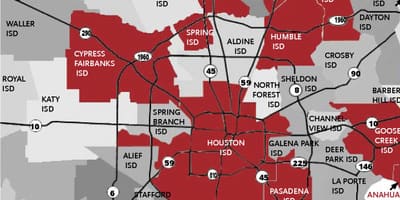 Mapa de Houston zona