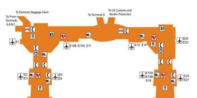 Houston terminal de l'aeroport e mapa