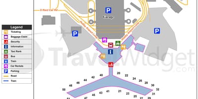 Houston terminal de l'aeroport mapa